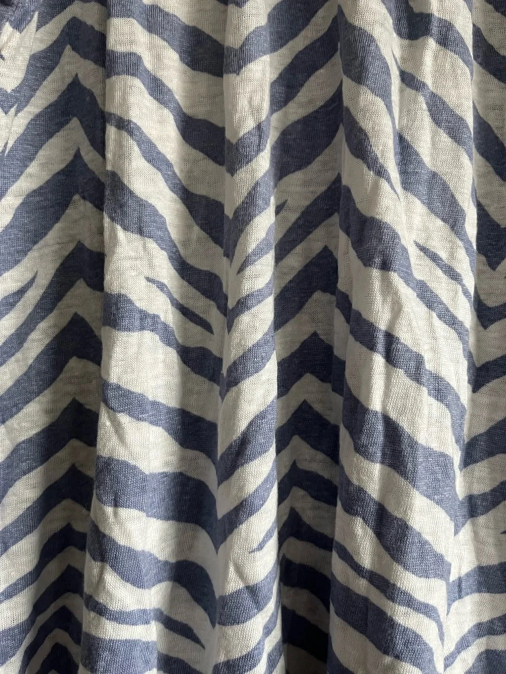 Tahari 100% Linen Blue and White Zebra Print Tank Top Medium - Picture 4 of 8